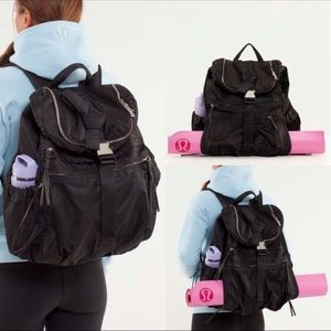 RARE Lululemon Best Practice Pack Yoga Gym Bag Backpack Black